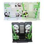 Подставка для книг металлическая сплошная Лидер 19*21см Панда, ассорти 1165