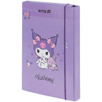 Папка для тетрадей B5 KITE мод 210 плотный картон на резинке Kuromi HK25-210-2