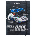 Папка для тетрадей B5 KITE мод 210 плотный картон на резинке Hot Wheels  HW25-210-1