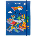 Папка для тетрадей B5 KITE мод 210 плотный картон на резинке Hot Wheels  HW25-210-2