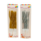 Свечи-набор для торта Party Candles 12 свечей по 13см Спиральки золото и серебро Глиттер SD-23