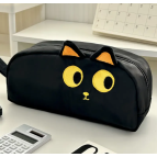 Косметичка-пенал текстиль 20*10*7см Черній котенок 2 отделения 0658