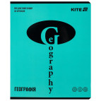 Тетрадь школьная предметная А5+ 168*203мм 48л. Kite в клетку, Bright География K25-240-15