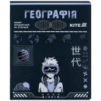 Тетрадь школьная предметная А5+ 168*203мм 48л. Kite в клетку, Cyber География K25-240-25