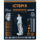 Тетрадь школьная предметная А5+ 168*203мм 48л. Kite в клетку, Cyber История K25-240-24