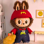 Игрушка фигурка-брелок Labubu Лабубу МакДональдс в одежде Limited Collection 17см ZB-1053