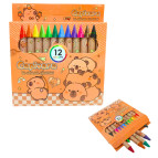 Карандаши восковые 12цв. Капибара YOYO-802-M