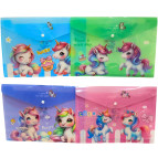 Папка-конверт А4 с кнопкой с принтом Лидер 2201-1946 Единорог