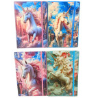 Блокнот А5 80л. Лидер с резинкой Единорог 3D, ассорти 9036-7