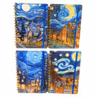 Тетрадь на спирали А5 80л. ТВП обложка Лидер 536-8 Ван Гог на резинке, в клетку