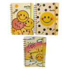 Тетрадь на спирали А5 80л. ТВП обложка Лидер 536-2 Смайлик на резинке, в клетку