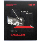 Тетрадь школьная предметная А5+ 168*203мм 48л. Kite в клетку, Techno Английский язык K25-240-8