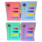 Тетрадь на спирали A5 120л. пластиковая обложка 5 разделов, цвет ассорти №2025-А5 в клетку