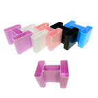 Подставка канцелярская пластиковая Лидер Тройная 12*9*9см ассорти 9007