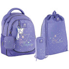 Школьный набор: рюкзак+пенал+сумка д/обуви Kite мод 700 Kuromi SET_HK25-700M