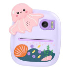 Фотоаппарат мгновенной печати детский Print Camera фотопринтер 2в1 KingToys Розовая Медуза P8 рож
