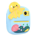 Фотоаппарат мгновенной печати детский Print Camera фотопринтер 2в1 KingToys Голубая Медуза P8 бл