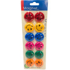 Магниты Д3см 12шт Haoshu цветные Смайл 3012-см