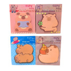 Бумага для заметок с липким слоем фигурные 75*75мм 40л. Капибара, ассорти №15-3