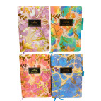 Блокнот А5 80л. Лидер №6600-25 Золотые веточки, с держателем для ручек