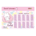 Подложка на стол Kidis пластиковая 42,5*29см с таблицей умножения Hey Cutie 13577