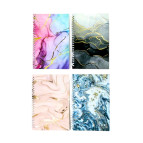 Тетрадь на спирали А5 60л. пластиковая обложка Мрамор, ассорти DM-2158-19 в клетку