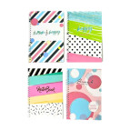 Тетрадь на спирали А5 60л. пластиковая обложка Полоски и кружочки, ассорти DM-2158-16 в клетку