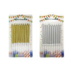 Свечи-набор для торта Party Candles 10 свечей по 10см одноцветные X-4/1064*