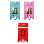 Растяжка праздничная Party Goods Happy Birthday длина до 3,5м Флажки со звездачками, в ассортименте 10256