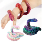 Игрушка пластик 3Д-принт Змея радужная 50см , ассорти 1425-2