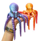 Игрушка пластик 3Д-принт Осьминог Гигант радужный 25см , ассорти 1425-14