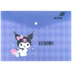 Папка А4 Kite пластик на кнопке Kuromi HK25-244-1