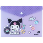 Папка А5 Kite пластик на кнопке Kuromi HK25-245-1
