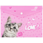 Папка А5 Kite пластик на кнопке Studio Pets SP25-245