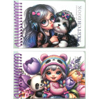 Альбом для эскизов скетчбук А6 24арк 100г/м2 Мандарин Matte lamination спираль, ассорти 9849/9850