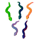 Игрушка пластик 3Д-принт Змея радужная 20см , ассорти 14285-4