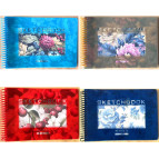 Альбом для эскизов скетчбук А5 40арк 100г/м2 Мандарин с перфорацией, спираль, ассорти 9666-9673