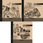 Альбом для эскизов скетчбук 20*20см 36арк 120г/м2 Мандарин 7БЦ Крафт, ассорти 214*/214498