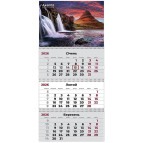 Календарь настенный квартальный 2026 Axent на 3 спирали 29,7*63см 8803-26-6-A Waterfalls 3