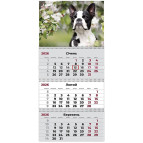 Календарь настенный квартальный 2026 Axent на 3 спирали 29,7*63см 8803-26-17-A Dogs 2