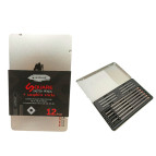 Карандаши чернографитные простые, набор 12шт. Acmeliae 6 карандашей + 6 стиков HB-8B в металлическом пенале G0012