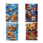 Блокнот А5 80л. Лидер с резинкой Бабочки 3D, ассорти 9036-8