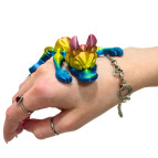 Игрушка пластик 3Д-принт Волк радужный 12см , ассорти К0146