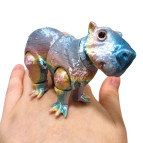 Игрушка пластик 3Д-принт Капибара радужная 9см , ассорти МТ1196