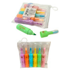 Маркеры текстовыделители набор 6шт Aodemei Cat's paw, в пенале 6230