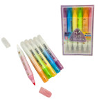 Маркеры текстовыделители набор 6шт Aodemei двухсторонние с антимаркером 6224