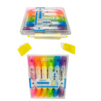 Маркеры текстовыделители набор 6шт Aodemei двухсторонние стандарт и тонкий носик 6216