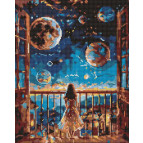Алмазная живопись мозаика по номерам на холсте - 40*50см Идейка АМО8077 Мечтательная ночь