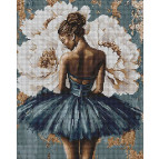 Алмазная живопись мозаика по номерам на холсте - 40*50см Идейка АМО8352 Балерина с белыми пионами