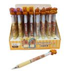 Ручка шариковая с насадкой 3-х цветная Капибара ассорти PA-305-3